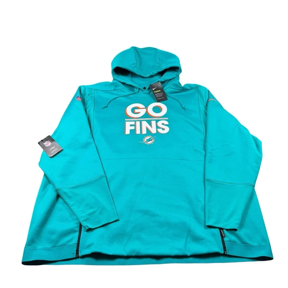 Nike Miami Dolphins On Field Spellout Performance Mens Hoodie 3XL CI0395-311 NWT